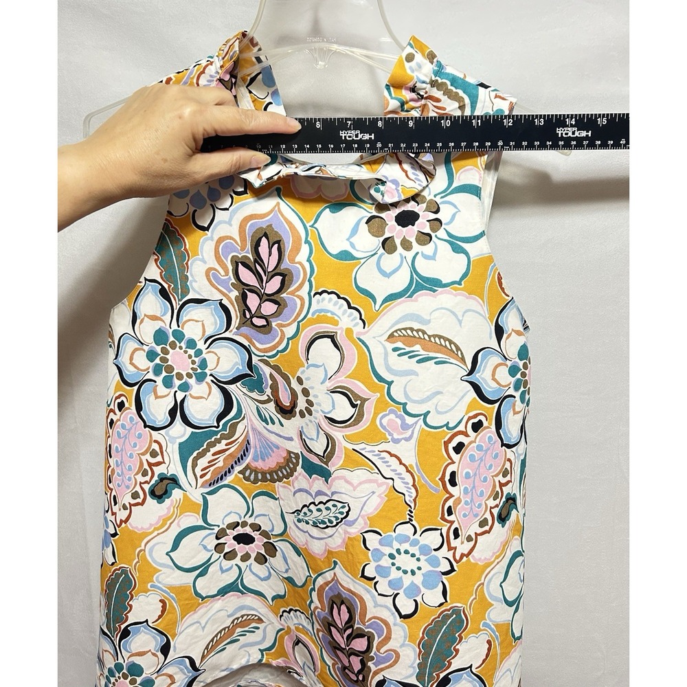 Tyler Boe Womens Medium Stella Mecho Floral Ruffle Neck Back Bow Floral Tank Top - Picture 5 of 16